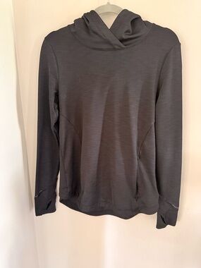 Black Lightweight Hooded Pullover